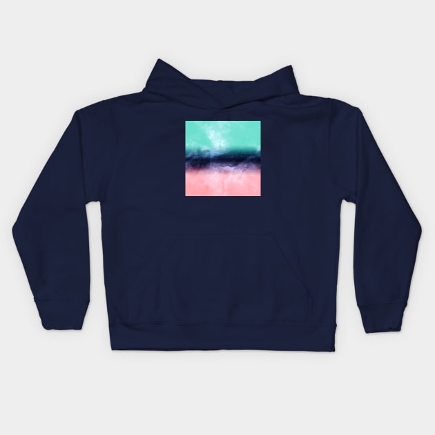 Modern watercolor abstract paint Kids Hoodie by InovArtS